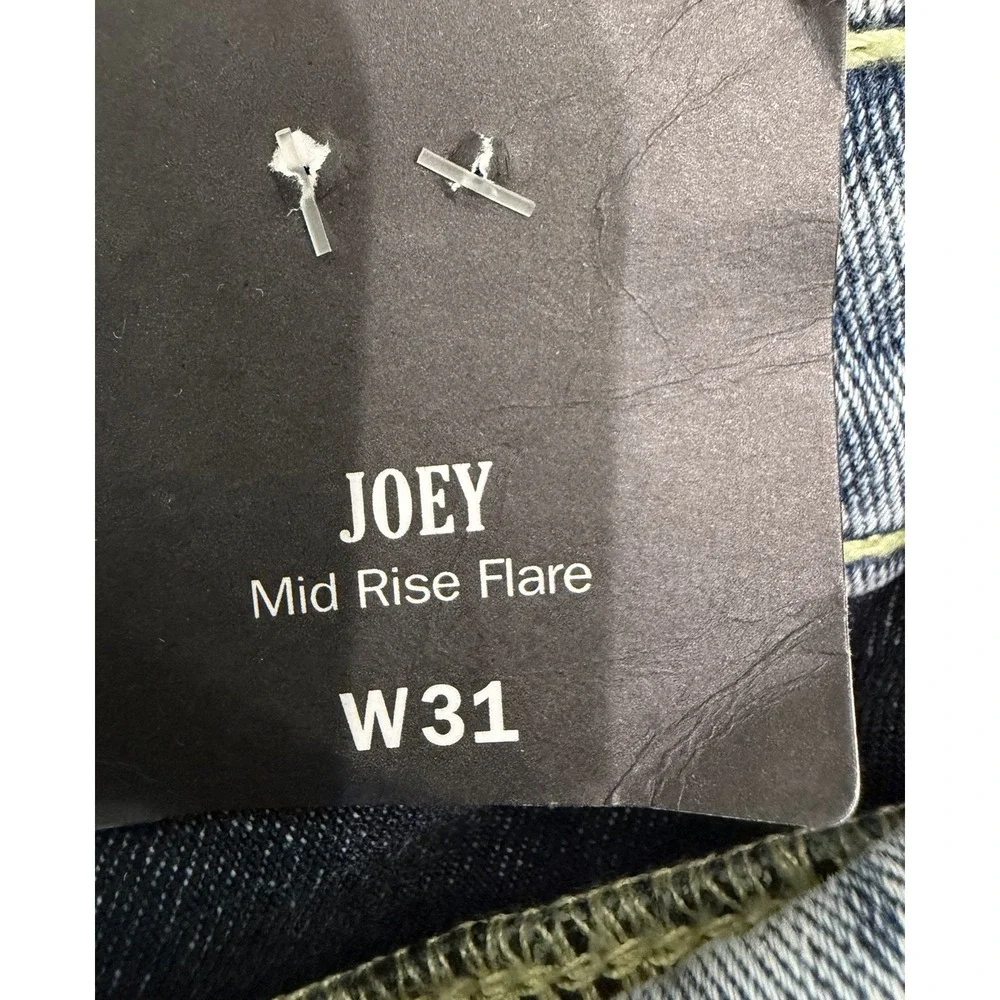 True Religion Joey Womens 31x32 Flare Flap Pkts Y2K Western Mid Rise Jeans NWT